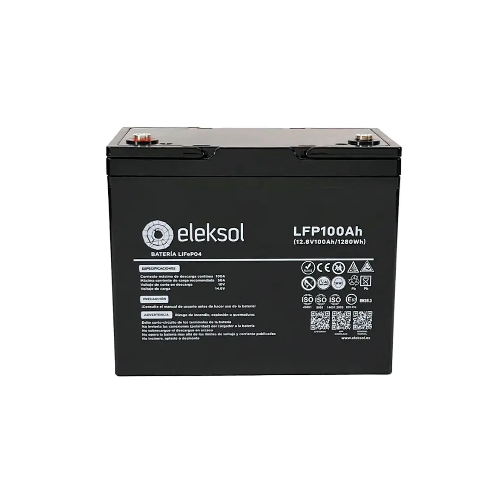 Batterie Lithium Eleksol 12V 100Ah C5 Courant de décharge 50A 